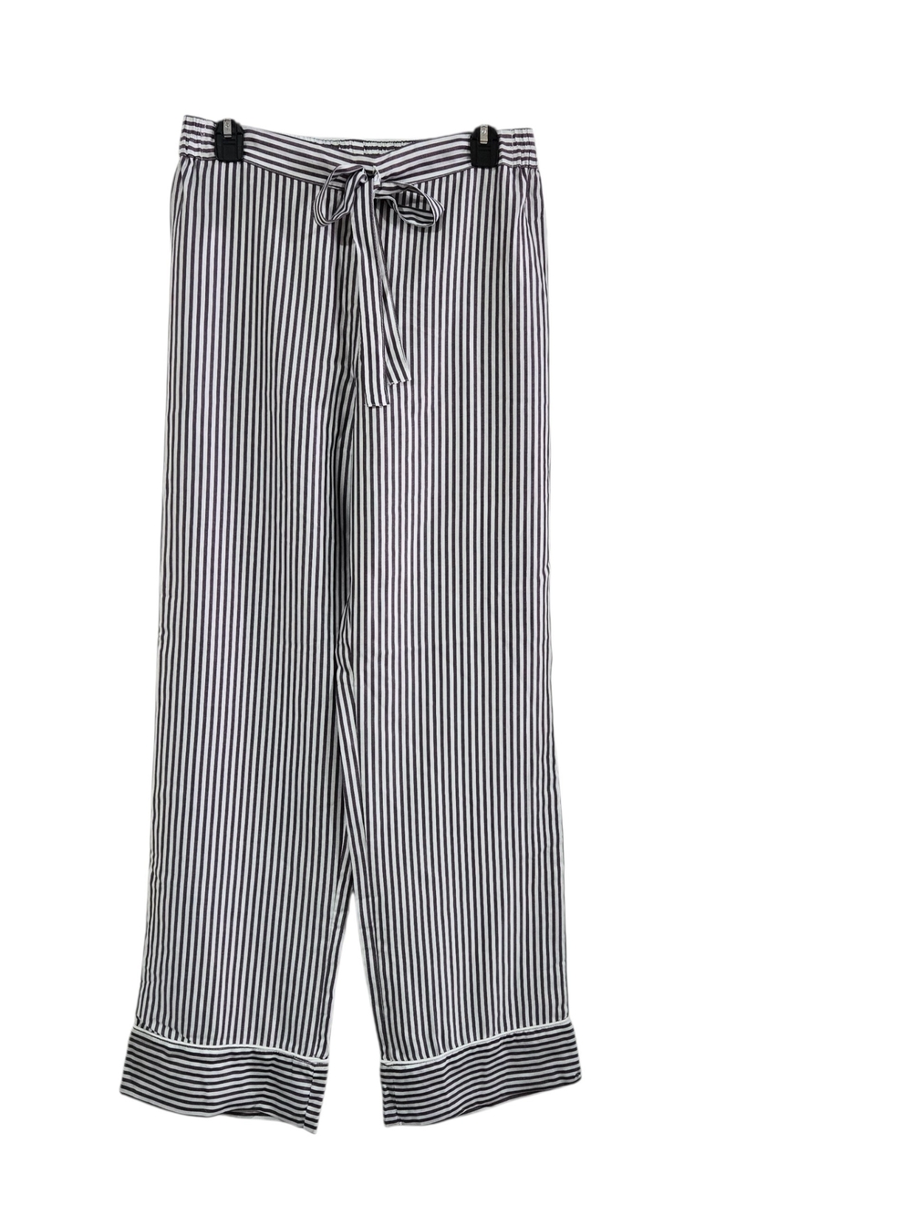 Ettitude Bamboo Santeen Tie-Waist Wide Leg Pajama Lounge Pants Charcoal Black M